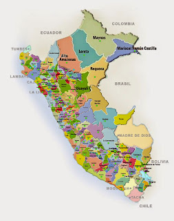 Peru - Bản đồ địa lý của Peru