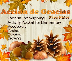  Elementary Spanish - Thanksgiving Fun Pack by AnneK at Confesiones y Realidades