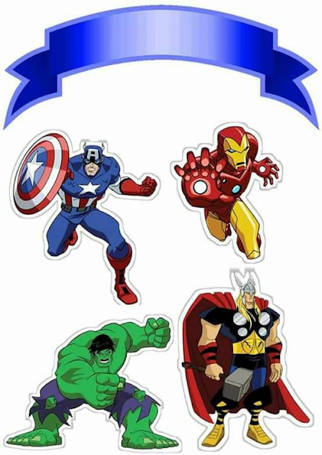 Avengers: Free Printable Cake Toppers.