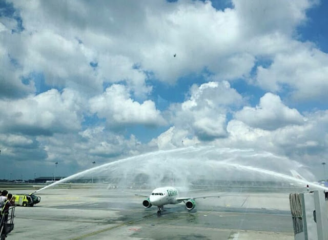 Penerbangan perdana Citilink rute Banyuwangi-Kuala Lumpur.