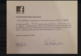 Facebook Deactivation Agreement