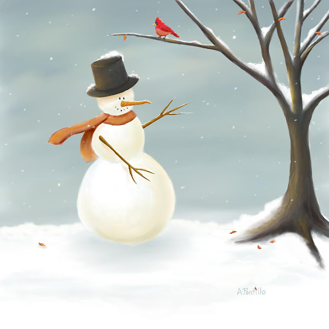 Christmas snowman iPad wallpaper