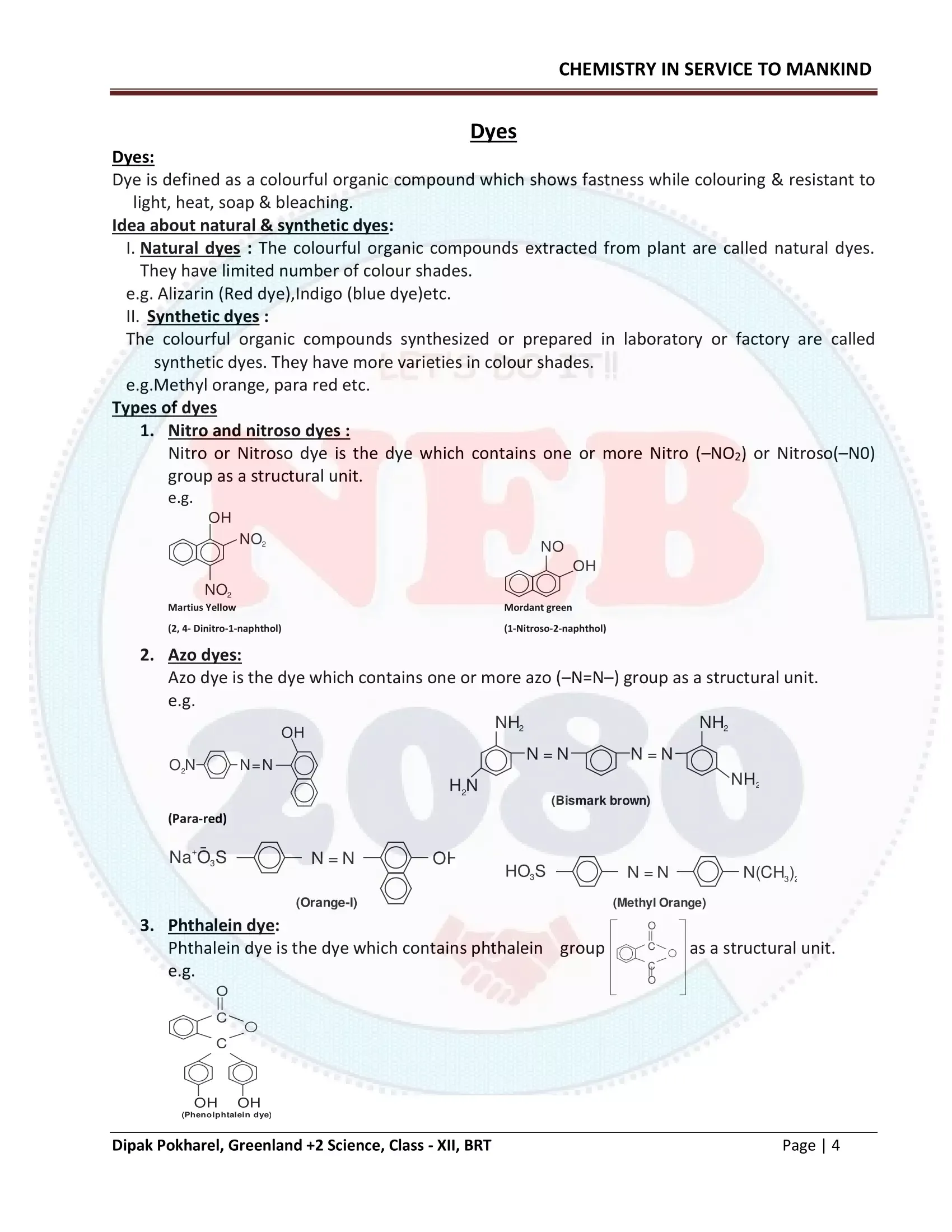 Chemistry in the Service of Mankind | Class 12 Applied Chemistry