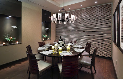 Example of Modern Dining Room with Flower Space