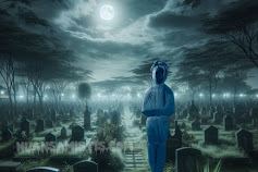 Penampakan Pocong Kades Korup, Menangis Disamping Kuburan