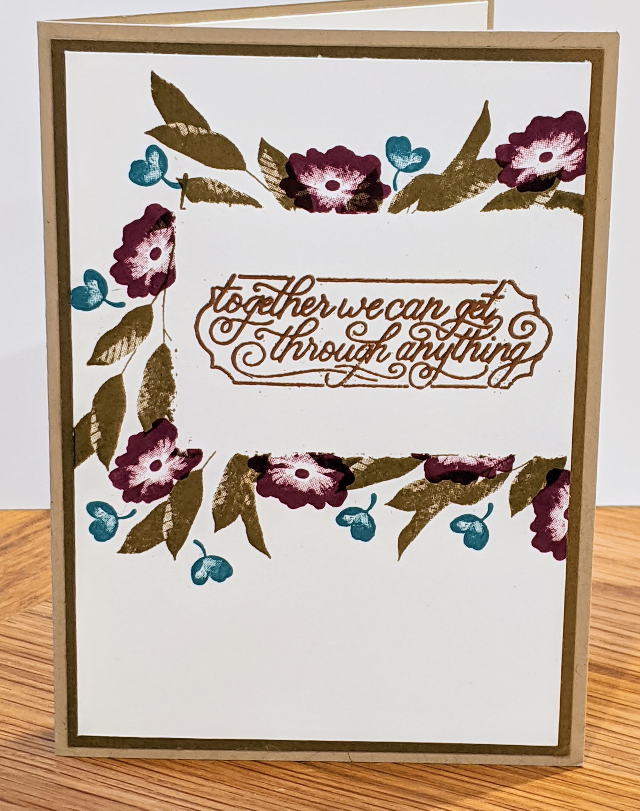 Layered with Kindness stamp set; masking technique, heat emboss