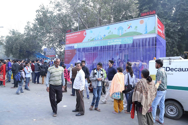 VODAFONE LAUNCHES AIR PURIFYING BUS SHELTER AT SAFDARJUNG #besuper 