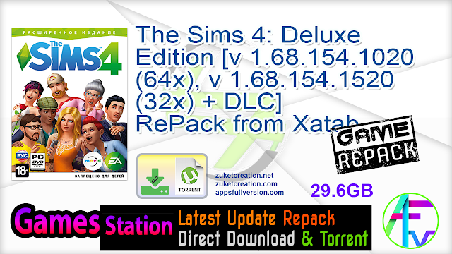 The Sims 4 Deluxe Edition V 1 68 154 1020 64x V 1 68 154 1520 32x Dlc Repack From Xatab Application Full Version