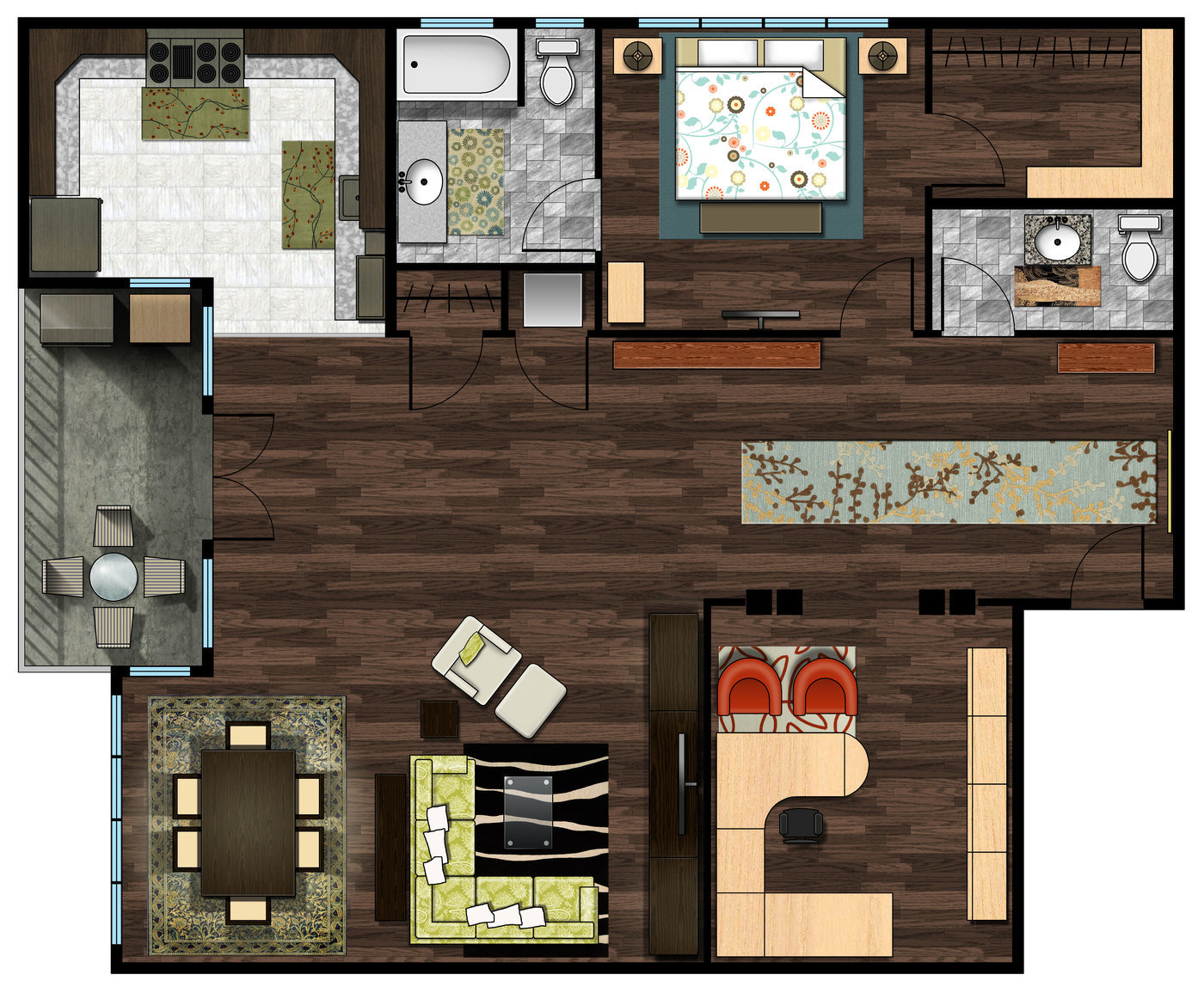  Photoshop  2D Blocks Floor  Plan 