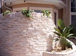 Outdoor shower with planters