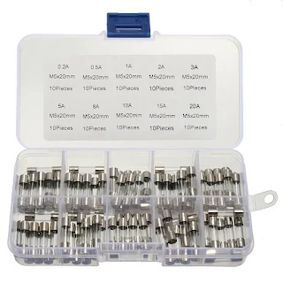 100Pcs 5x20mm 0.2A-20A Quick Blow Glass Tube Fuse Assorted Kit Fast-blow Glass Fuses Hown-store