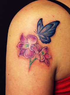 flower tattoos on shoulder