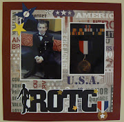 . a few military style embellishments and the perfect title, this layout . (rotc lay out)