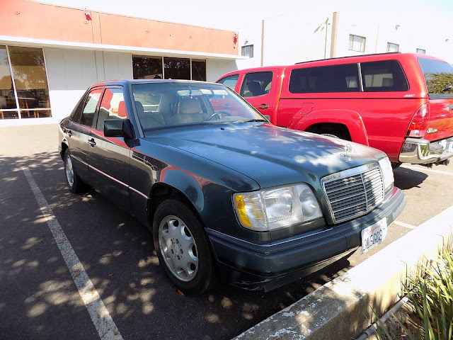 Tired-looking Mercedes Benz before respray at Almost Everything Auto Body.