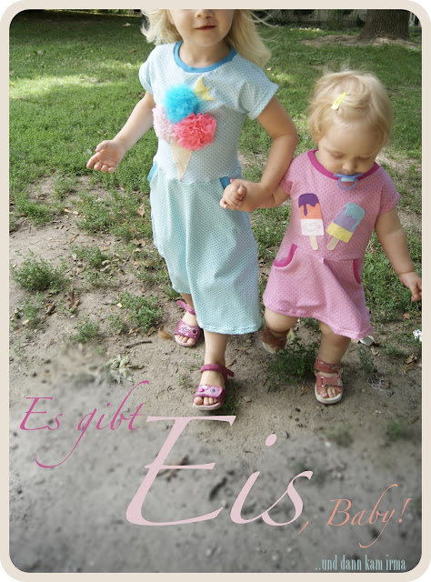 Sommerkleid, Eis-Applikation, Tüll, Näh-Blogger Themenwoche Urlaub mit Kindern, free Tutorial, Nähanleitung, 