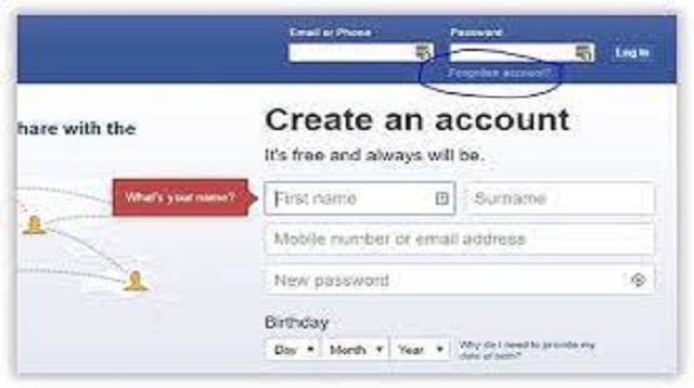 Facebook Account Recovery Web Page