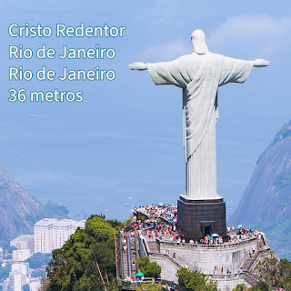Estatua de 36 metros de altura de Cristo Redentor con sus brazos abiertos protegiendo a la ciudad de Rio de Janeiro desde lo alto de la montaña