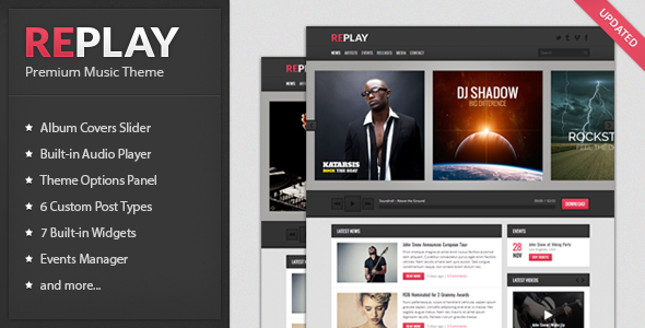Replay - Responsive Music WordPress Theme - Entertainment WordPress
