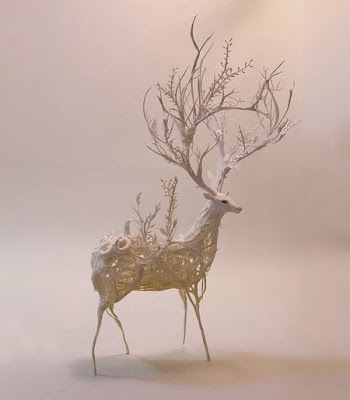 Unique clay and wire sculpture