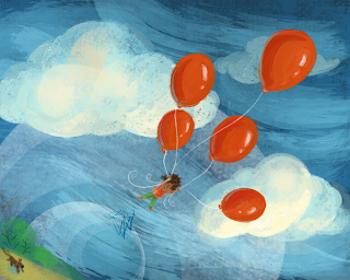 Balloon Lift Off Series of paintings by Traci Van Wagoner