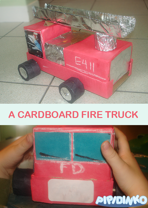 My Life with Pipidinko: A Cardboard Fire Truck