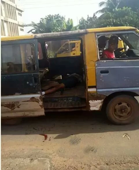 Graphic Photos: Young girl killed by commercial bus on her way to school in Anambra