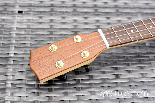 KM Ukuleles Dreadnought Concert headstock