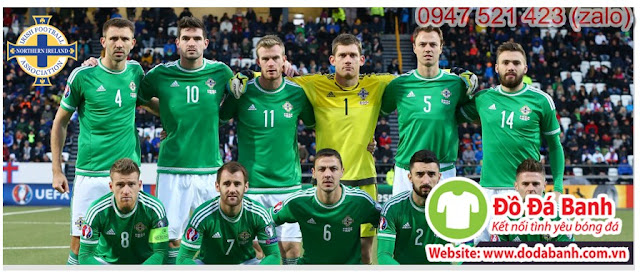 Mẫu áo bóng đá Euro Bắc Ireland 2016 màu xanh lá