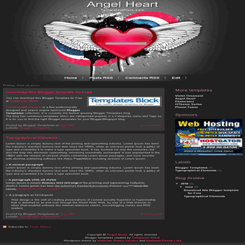 free blogger template convert wordpress theme to blogger Angel Heart blogger template