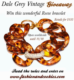 Dale Grey Vintage Giveaway, Reese bracelet $135, vintage tortoise shell bracelet, Fashion and Cookies