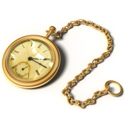 montre ancienne en or avec chaîne