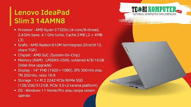 Spesifikasi Laptop Lenovo IdeaPad Slim 3 14AMN8