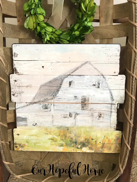 pallet wood painting of old barn