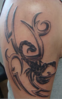 scorpion tribal arm tattoos design