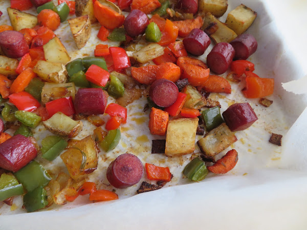 Roasted Veggie Hot Dog Hash