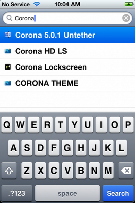 Search Corona in Cydia