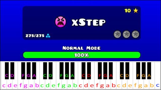 xStep (Geometry Dash) Piano / Keyboard Easy Letter Notes for Beginners