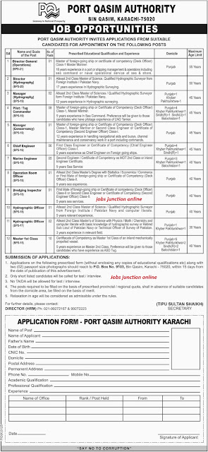 Port Qasim Authority Latest Jobs 2019 in Karachi