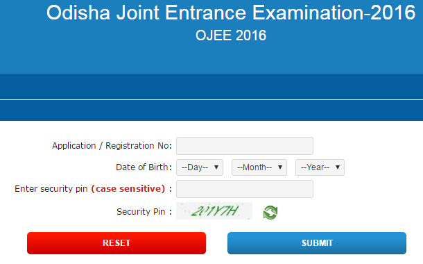 OJEE 2016 Admit Card Download Link