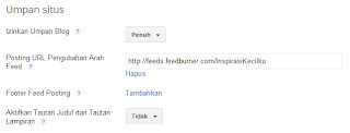 Pengaturan Feedburner pada blogspot