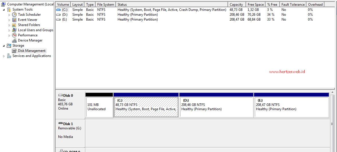 Cara Mudah Membuat Partisi Harddisk di Windows Tanpa Software