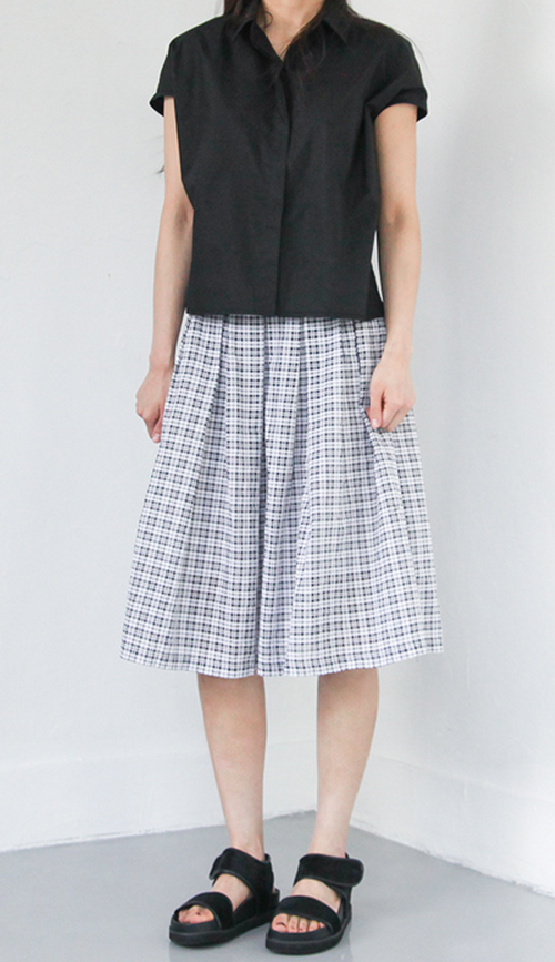 Check Midi Skirt