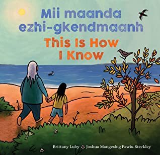 Cover illustration showing child and grandmother walking outdoors over sand towards water