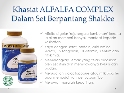 alfalfa dalam set berpantang shaklee