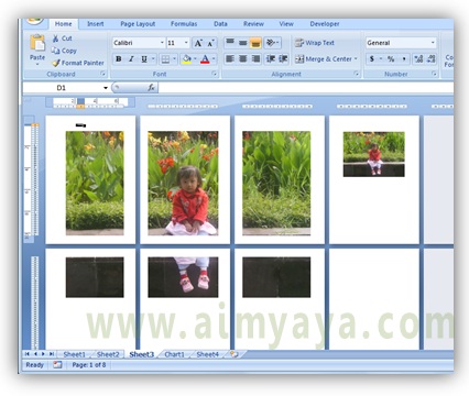  Gambar: contoh mencetak foto/gambar ke beberapa halaman/kertas di microsoft excel