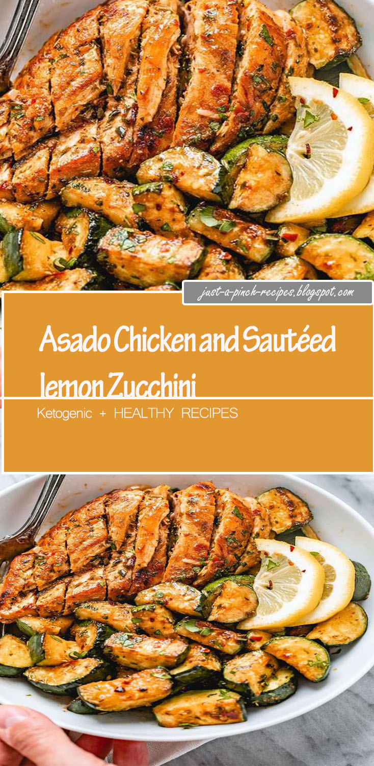 Asado Chicken and Sautéed Lemon Zucchini - #chicken #recipe #eatwell101 - Juicy and flavorful, this healthy chicken recipe is perfect for summer BBQ, memorial day cookout or any weeknight dinner. -#recipe by #eatwell101
