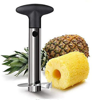 IPEC THERAPY Stainless Steel Pineapple Corer All in One Peeler, Slicer and Cutter | Non Slip Detachable Handle, Sharp Blades, Easy To Use Core Remover Tool, Easy to Clean