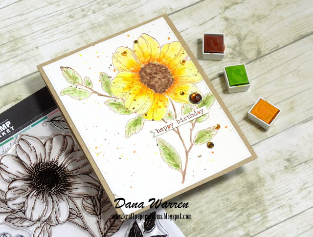 Dana Warren - Kraft Paper Stamps - The Stamp Market - Altenew Watercolors