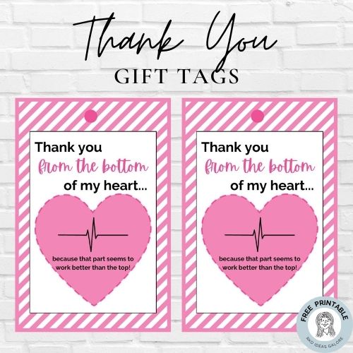 Thank you from the bottom of my heart gift tag