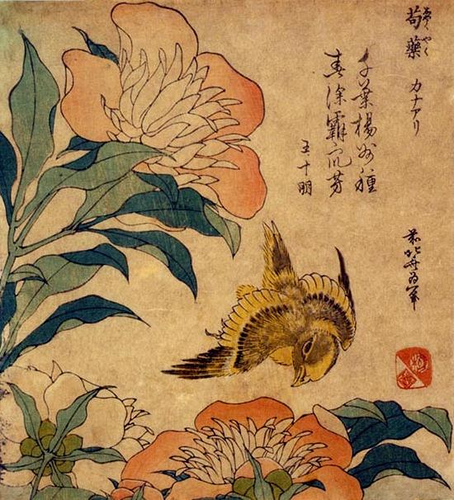 hokusai katsushika peony